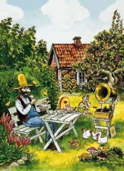 Pettersson und Findus Poster, im Garten