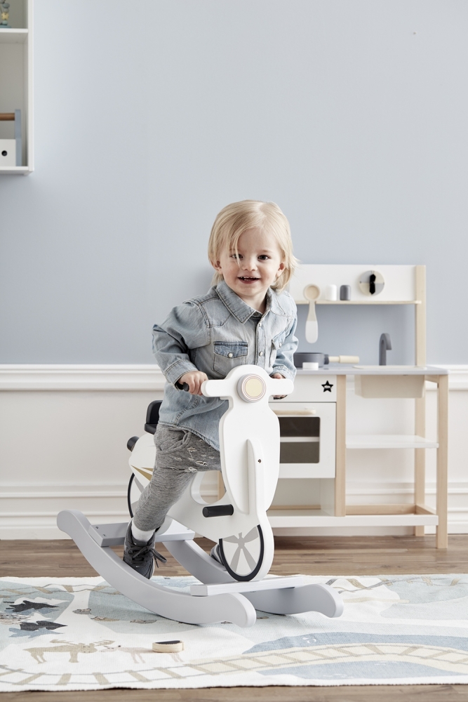 Schaukel-Scooter grau/weiß