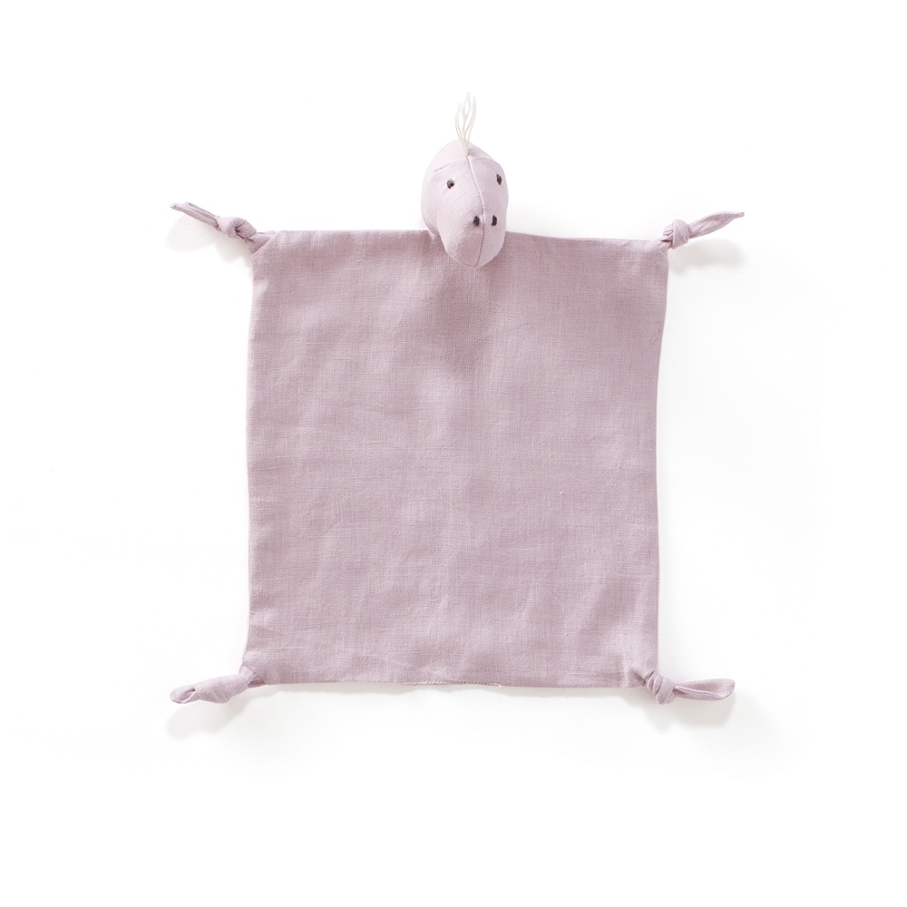 Kuscheltuch Dino Leinen rosa
