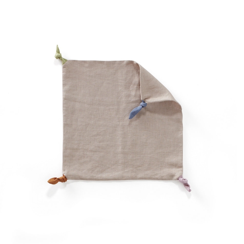 Schmusetuch mit Knoten 35x35 cm natur
