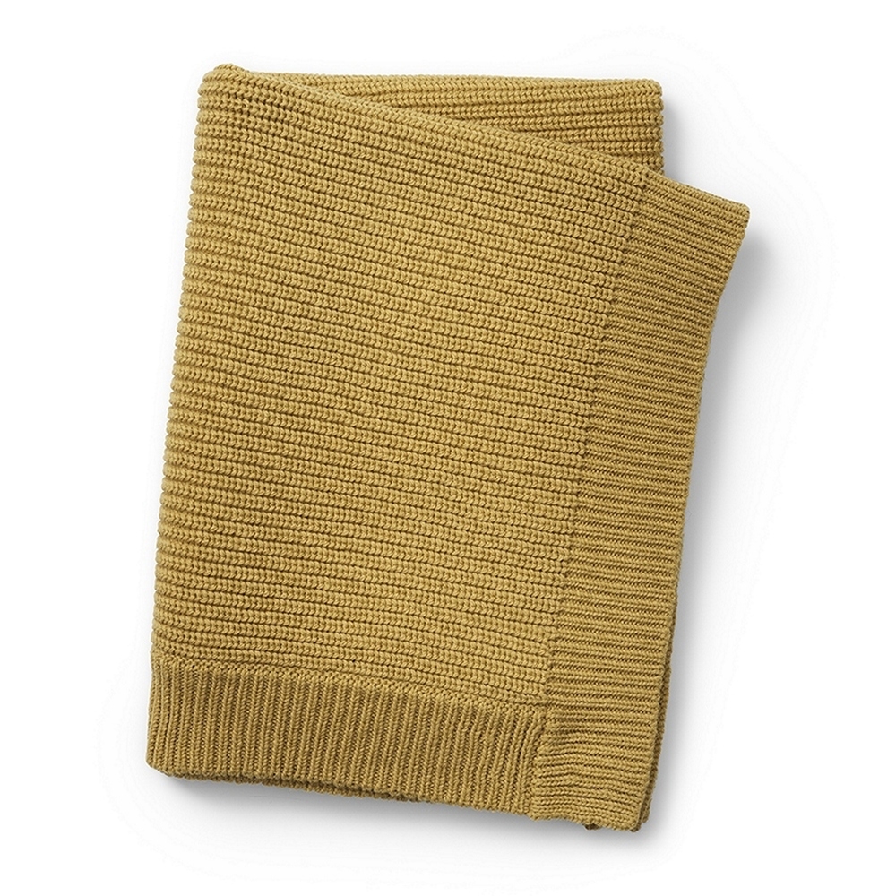 Gestrickte Wolldecke - Gold