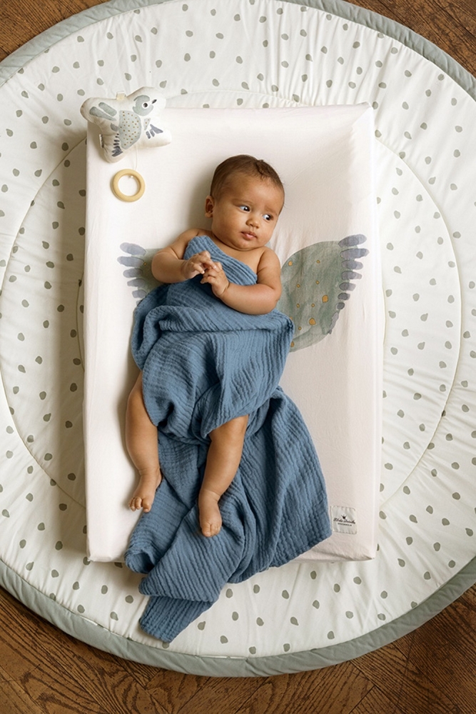 Bambus Musselin Decke - Tender Blue